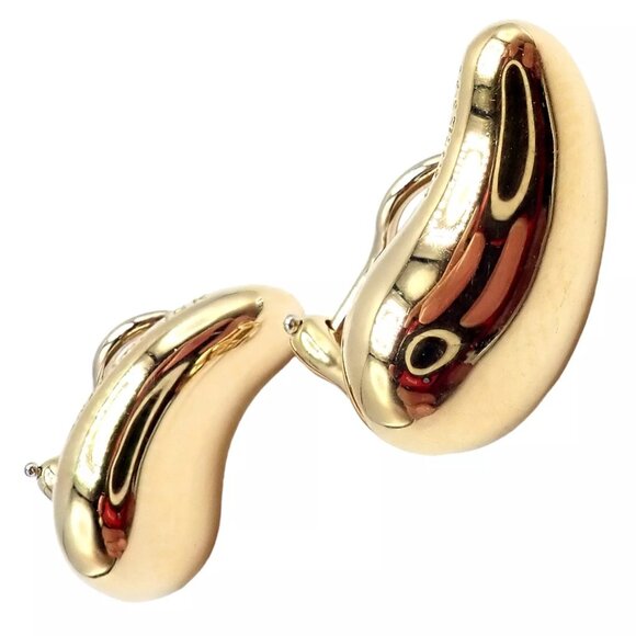 Authentic Tiffany & Co Peretti 18k Yellow Gold Teardrop Earrings - Picture 1 of 9